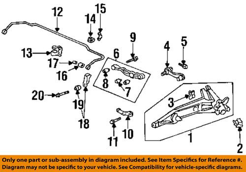 Honda oem 90171sr3003 rear suspension-compensator arm bolt