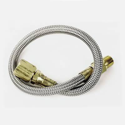 Longacre gauge line braided stainless -4 an 36" len -4 an 1/8" npt hose ends ea