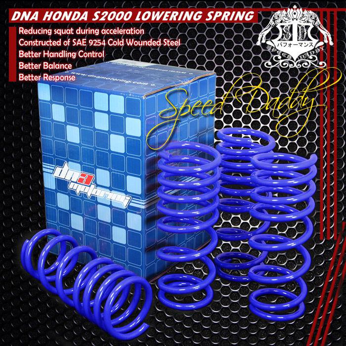 1" drop suspension lowering spring springs 00-09 honda s2000 ap1 ap2 i4 blue