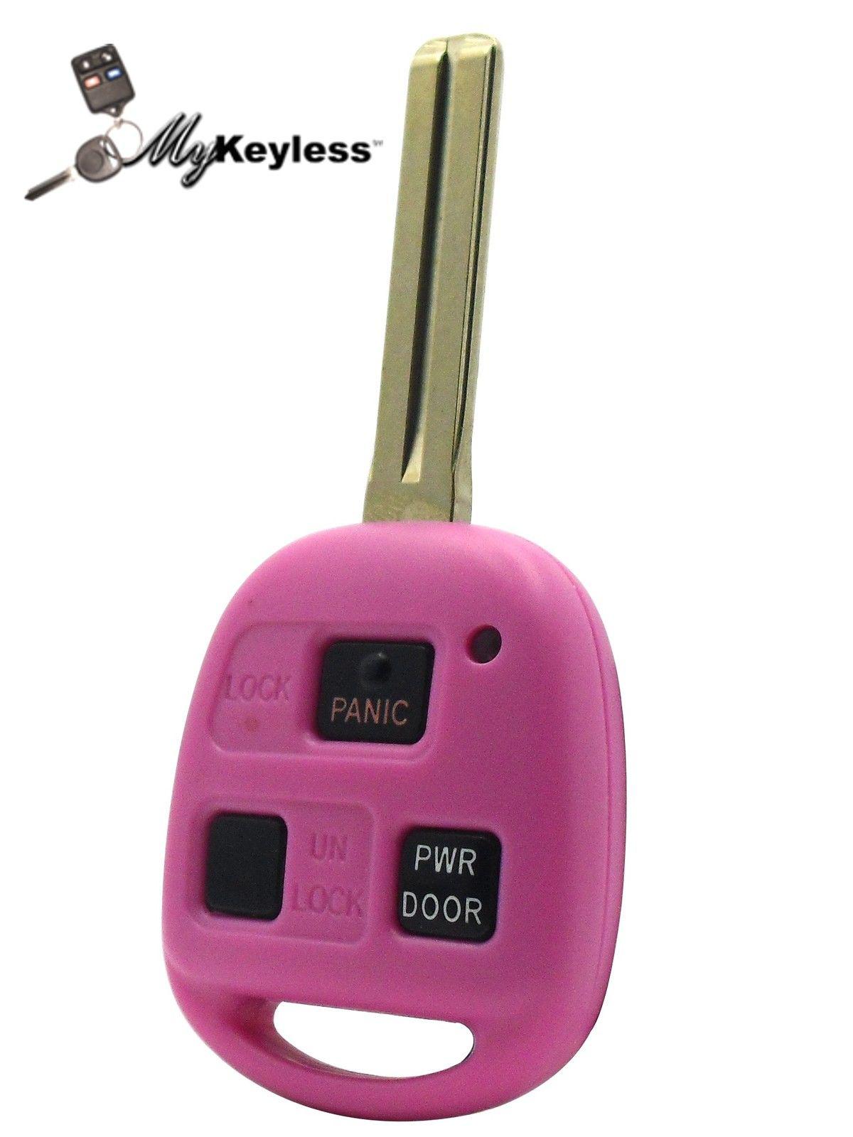 New pink lexus replacement uncut car key blade keyless entry remote fob combo