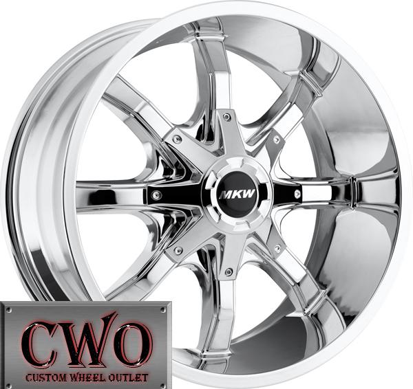 20 chrome mkw m81 wheels rims 5x127/5x139.7 5 lug jeep wrangler c1500 dodge ram