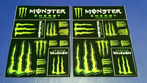  monster energy stickers 2 sheets kawasaki ama bmx skateboard unleash the beast