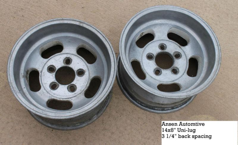 Ansen automtive aluminum slot wheels - 14x8" - nova malibu s-10 amx fairlane ss