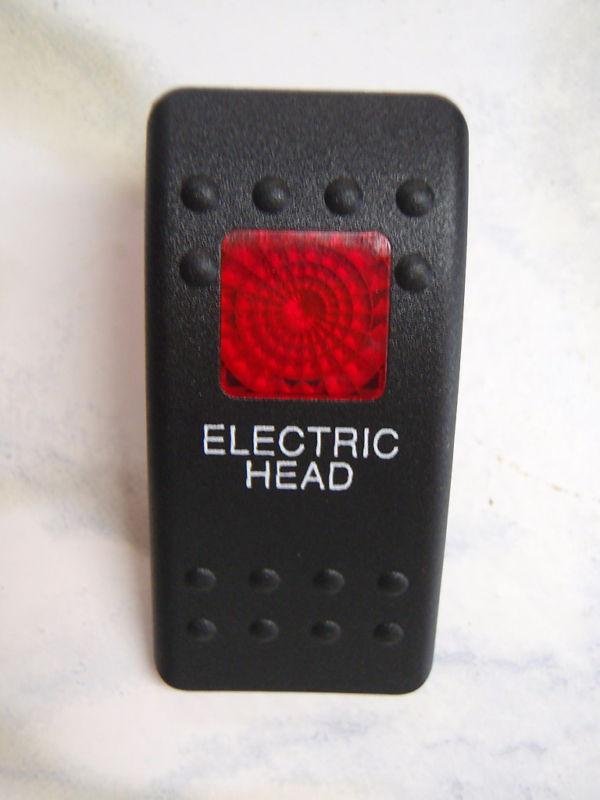 Electric head switch momentary on  black 1 red lens  