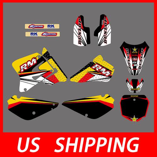 Team graphics & backgrounds decals for suzuki rm85 rm 2002 2003 2004 2005 2006