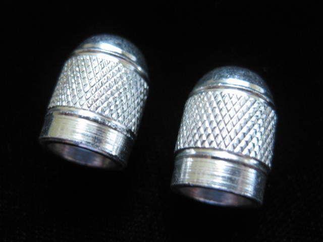 Motorcycle valve stem caps/covers ~ ano silver ~ alloy ~ free ship 