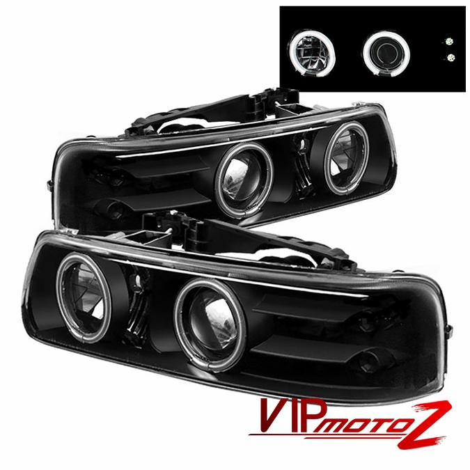 Chevy silverado/tahoe/suburban "bright" ccfl halo led projector black headlight