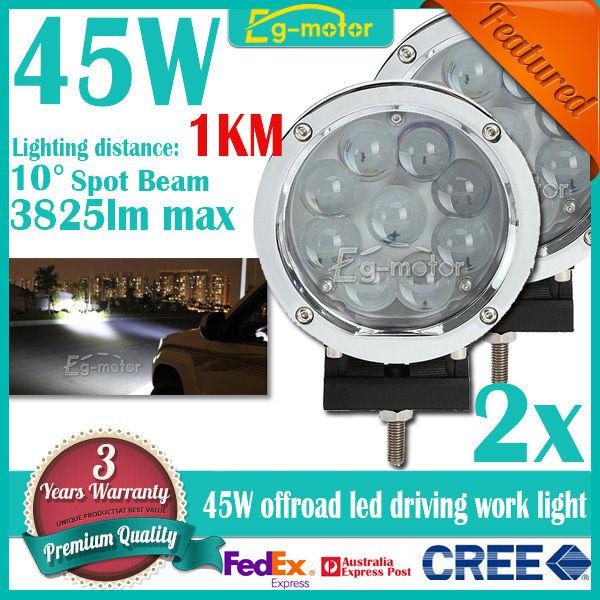 2x 45w 3825lm 9x5w cree spot beam led work light offroad car jeep 4wd truck 4x4