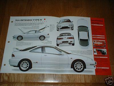 ★★1997 acura integra type r spec sheet brochure poster print photo 97 98 94-01★★