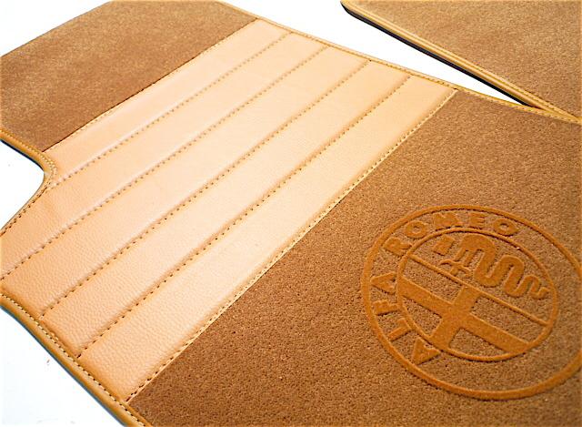 Premium velours mat set tan/gold for alfa romeo junior zagato 1.3 + 1.6