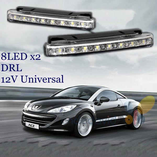 16 led 2x8 universal car daytime running light foglight drl driving lamp kit