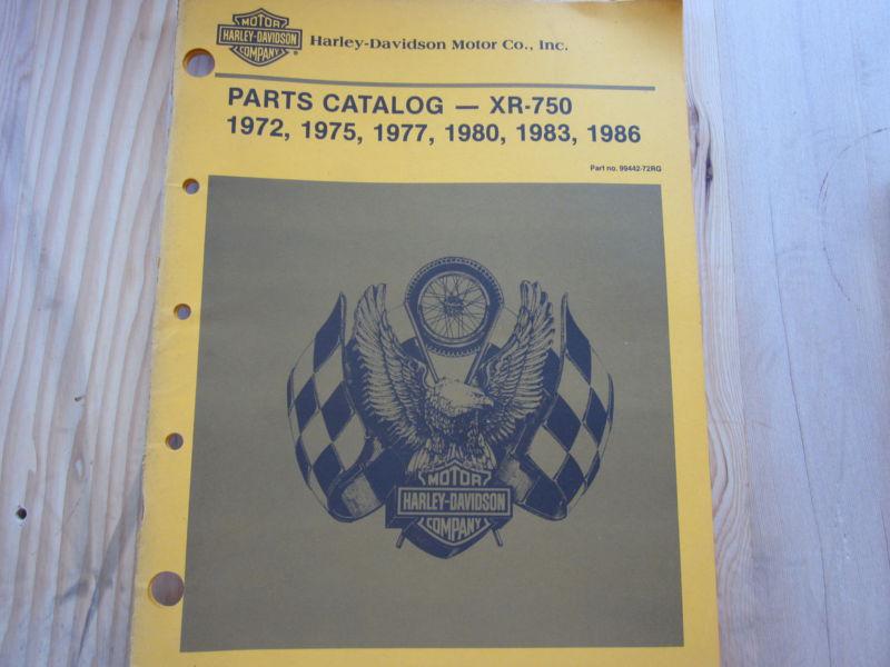 Harley davidson xr-750 parts catalog 1972,75,77,80,83,86