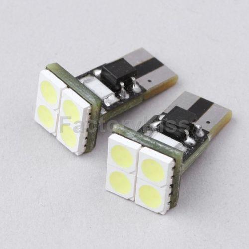 Fk 2 car bulbs canbus error free t10 194 w5w 4-led smd top shine white light 