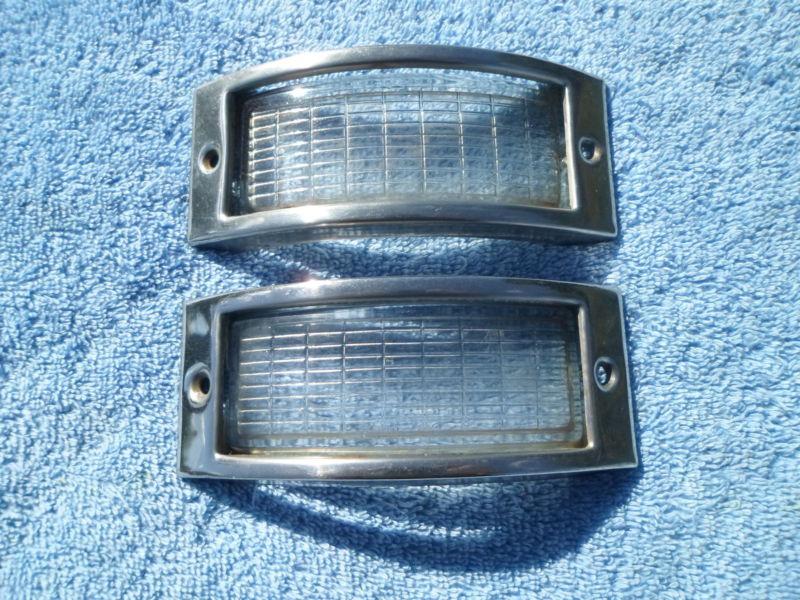 1948 1949 1950 ford pickup truck f100  parking light bezels with lenses. 