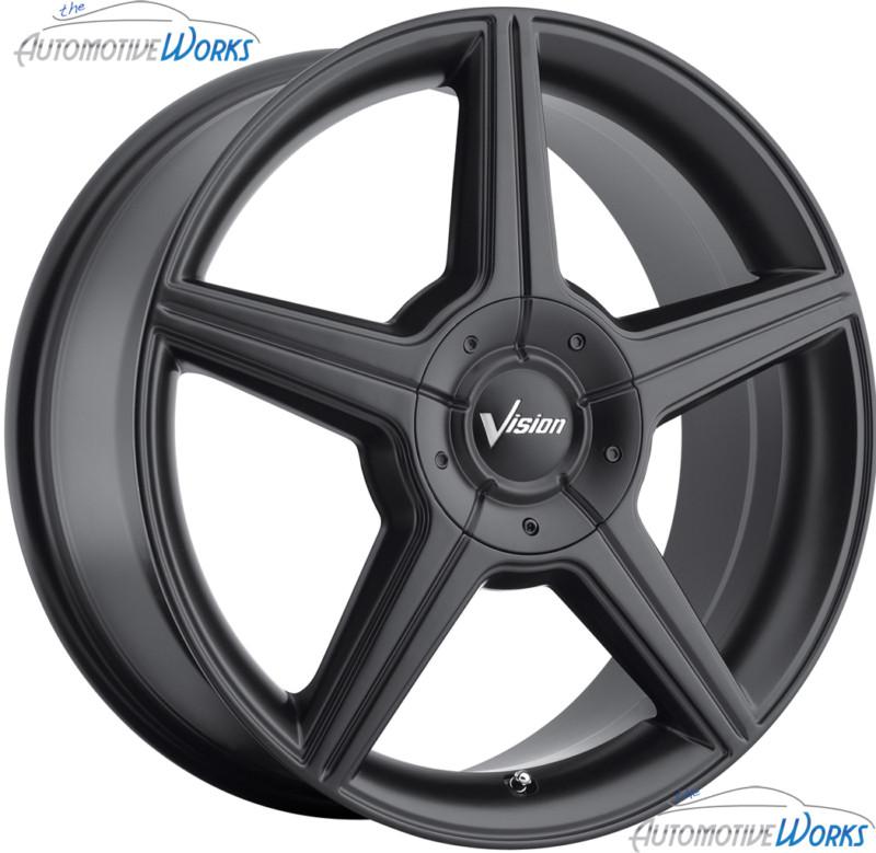 1 - 17x7 vision autobahn 5x114.3 5x4.5 5x120 +40mm matte black wheel rim 17"