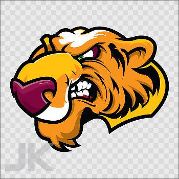 Decal stickers tiger tigers cartoon angry attack predator wild cat 0500 ag96a