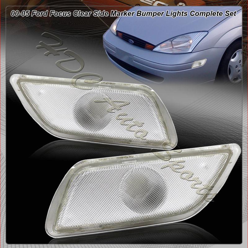 2000-2005 ford focus clear reflector lens front bumper side marker light lamps