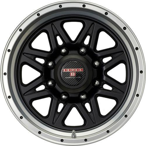 16x8.5 black machined level 8 strike 8 wheels 8x6.5 -6 lifted dodge ram 2500