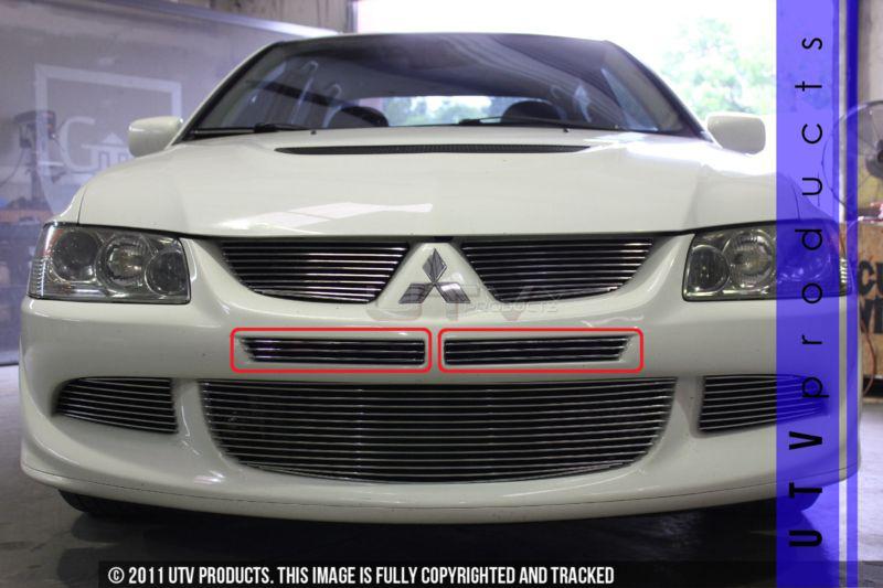 2003 - 2006 mitsubishi lancer evo 8 center bumper 2pc billet grille mr rs gsr 