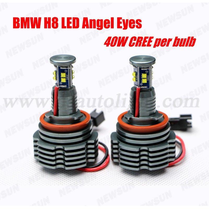 New real 40w bmw h8 cree led angel eyes for bmw e90 e92 e60 e70 x5 x6 e84 e89 