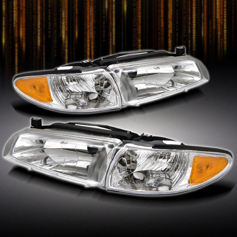 97-03 pontiac grand prix crystal headlights +clear corner siganl lights lamps