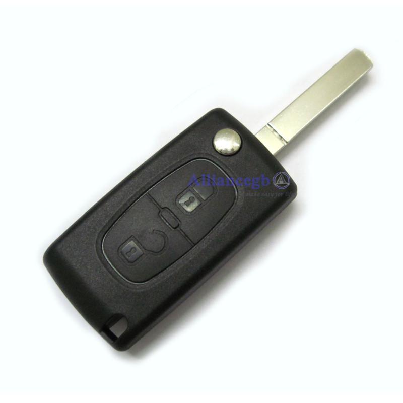 Flip remote key case shell for peugeot 207 307 308 407 408 607 with 2bt 