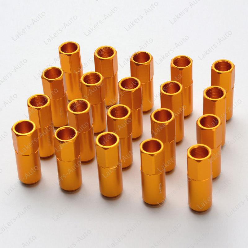 20  gold alloy racing wheel tuner lug nuts aluminum  m12 x 1.25mm 60mm free ship