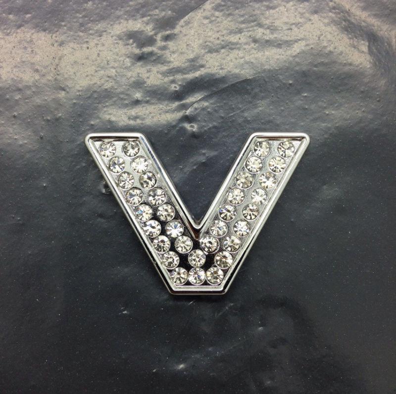 Luxury diy diamond 3d chrome letters number sticker decal decoration - letter v