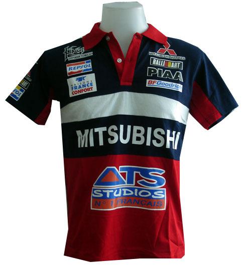 New mitsubishi rac motorcycle sport racing team blue mens polo t-shirt sz m