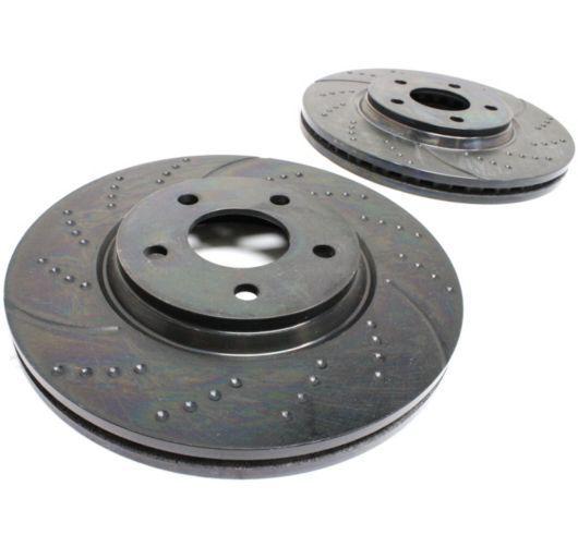 Right+left side front new brake disc set of 2 rwd fwd van black zinc-plated pair