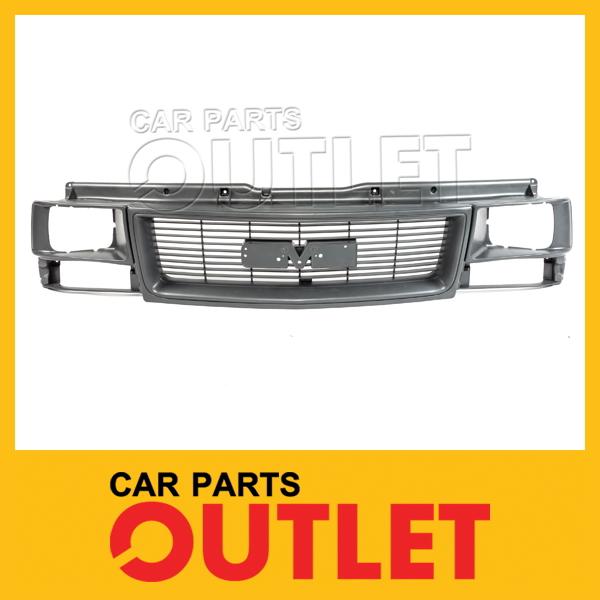 1995-2005 safari front grille gm1200456 dark argent silver for sealed beam hlamp