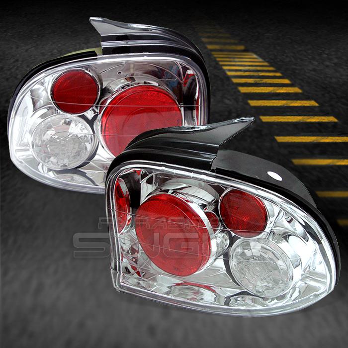 95-99 dodge plymouth neon chrome clear tail brake lights lamp pair left+right