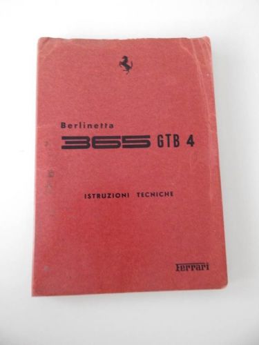 Original ferrari 365 gtb/4 daytona istruzioni tecniche manual pouch 330 250 275