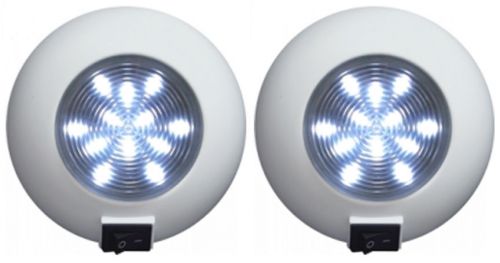 2 new seasense white led interior task dome lights,flush mount trailer lamp,12v