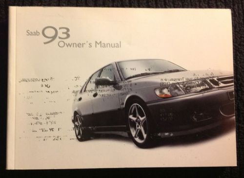 2001 saab 9-3 m2002 owner&#039;s manual