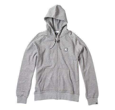 Dc shoes mens cell stripe zipup hoodie heather grey xxlarge