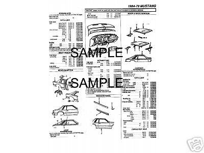 1979 1980 1981 1982 1983 1984 to 1986 ford mustang svo part list crash sheets +*