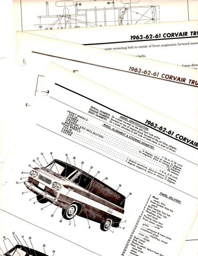 1961 chevrolet corvair truck 61 motors original body parts frame crash sheets m