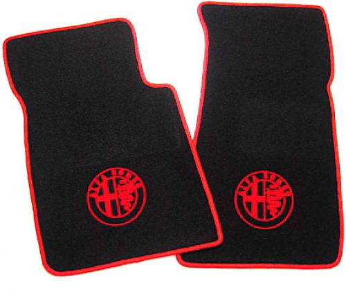 Black/red trim mat set for alfa romeo spider 1987-93