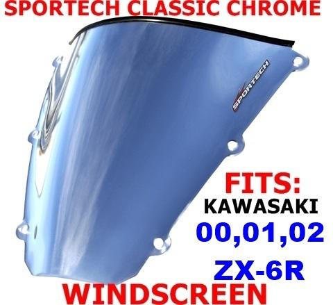 Sportech windshield / windscreen classic chrome 2000,2001,2002 zx-6r