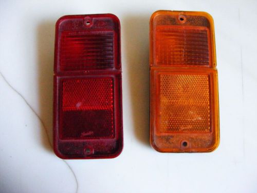 Pair of original 1968-1972 chevy pickup front and rear side marker lamp lenses