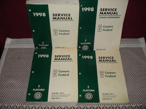 1998 chevy camaro pontiac firebird service manual set!!