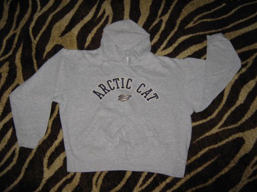 Arctic cat arcticwear hoodie tee t-shirt tshirt gray blue embroidered patch guc