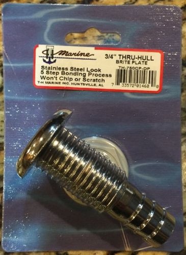 Th marine chrome thru hull brite plate connector fitting 3/4&#034; th-750cp-dp