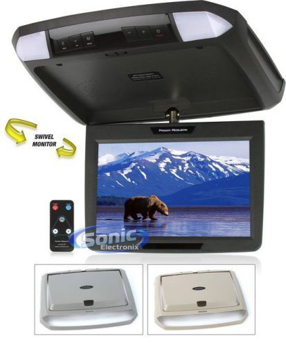 Power acoustik pt-110cm 11.2&#034; tft-lcd overhead flip-down monitor w/ 3 skins