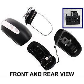 Power heated side view door mirror assembly passenger's right manual fold