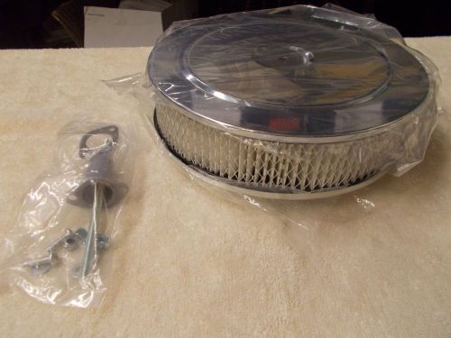 Mr. gasket zinc/chrome easy flow round air cleaner hardware 1487 nip 9 inch