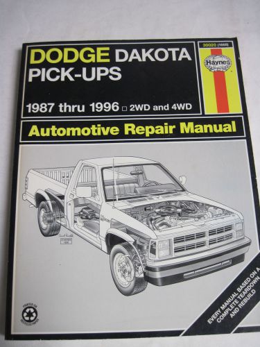 Haynes dodge dakota pick up 1987-1996 automotive repair manual p/n 30020 ao