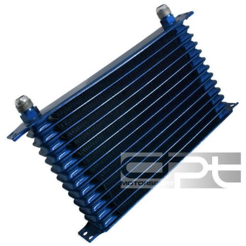 14 row engine/transmission racing 10-an blue aluminum powder coated oil cooler