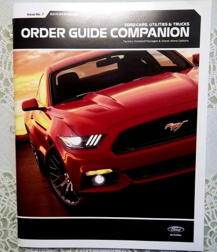 New 2014/2015 ford line mustang fusion f150 edge order guide literature brochure